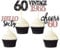 24 Pcs Glitter 60th Birthday Cupcake Toppers for Celebrating Sixty Years Old Birthday Party Decorations (Black&Rose Gold)