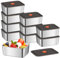 Stainless Steel Containers with Lids, 10 Pack 590 ml Small Snack Containers, Stackable Metal Food Container, Airtight Bento Box Reusable for Lunch, Leftovers, Meal Prep, Dishwasher & Freezer Safe