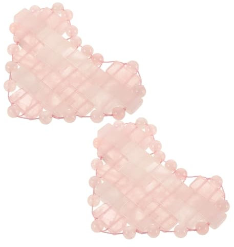 AUTSUPPL 1paar Rosenquarz Augenmaske Herzförmige Kühlmaske Für Augenmassage Entspannung Und Gesichtspflege Tragbare Und Praktische Augenabdeckung Für Hause