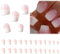 24 PCS Unghie Gel Adesive UV, Gel Nail Stickers Adesivi Unghie, Rosa Sfumato Smalto Adesivo Gel UV, per Unghie Strisce Gel UV