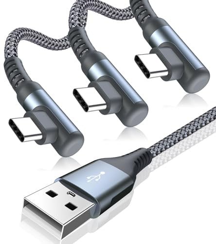 Cable USB C,[2 Pack 1m+2m+3m] 3,1A Cargador Carga Rápida, Aleación Trenzado de Nylon Cable USB Tipo C Cargador para Móvil i Phone 17 16 15 Pro Max Plus Air Samsung S25/S24/S23/22 Huawei Xiaomi Pixel