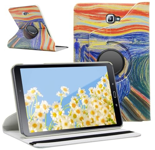 SWEIMEN Funda Compatible con Samsung Galaxy Tab A 10.1 2016 (SM-T580/T585/T587), Funda de PU de 360° Giratoria Multi-Ángulo con Soporte y Protección para Galaxy Tab A6 10.1