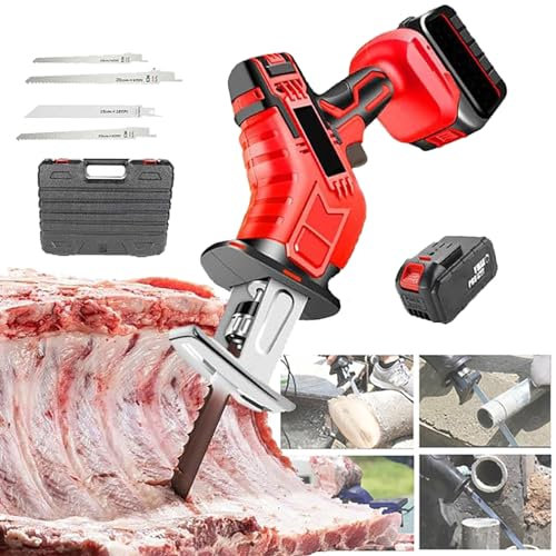 Scie à os éLectrique Sans Fil,Scie De Boucher éLectrique,Pour Le Commerce Et La Maison,Scie Alternative Professionnelle Avec Lame De Scie Pour Couper,A