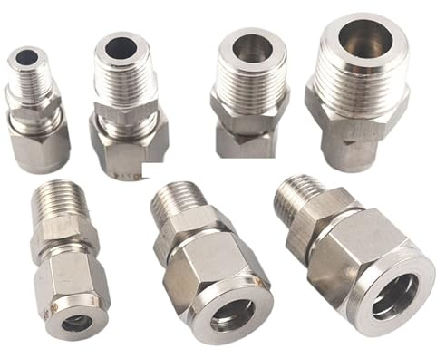 KCTRELTQS Adaptateur de Conversion Droit en Acier 1/8'' 1/4'' 3/8'' 1/2'' vers 4-12 mm(8mm Tube,1/2)