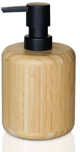 Asashizen Bambus-Seifenspender mit Pumpe für Badezimmer, Küchenspüle, japanisches Design, nachfüllbare Lotionsflasche, natürliche Farbe