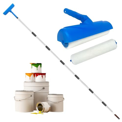 Rouleau à peinture | Applicateur sans extension | Jeu de rouleaux de peinture pour plafonds surélevés - Pour cuisine, salle de bain, maison, meubles, salon, armoire, espace commercial peintre