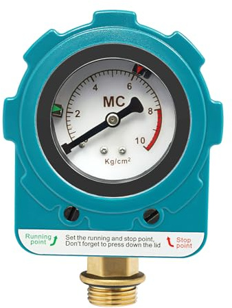 Pumpendruckregler, Automatischer Pumpendruckschalter, Intelligenter Druckschalter, 1,5 kw, blau, Geeignet für Tauchpumpen, Selbstansaugende Pumpen und Vakuumkompressoren