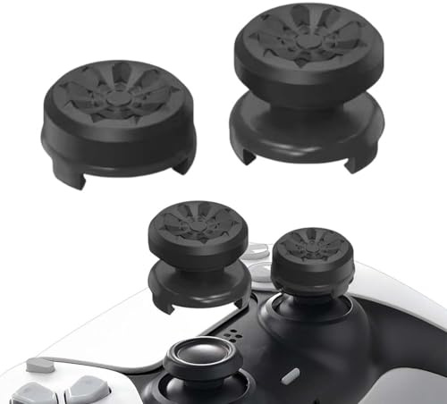 LAKJUOZ 2 Pièces Silicone Thumbsticks, Joystick Grips Caps Pour Ps4 Controller Et Pour Ps5 Controller À Aide Avec Viser, Controller Et Réduire Pouce Fatigue, Noir