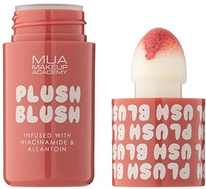 MUA Plush Blush Liquid Blusher, Dusky Rose, For Face & Cheeks (Pack of 1) | Cool Toned Soft Pink Shade, Lightweight Liquid Formula For Cheeks, Lips & Eyes with Built-in Applicator, Vegan & Cruelty Free