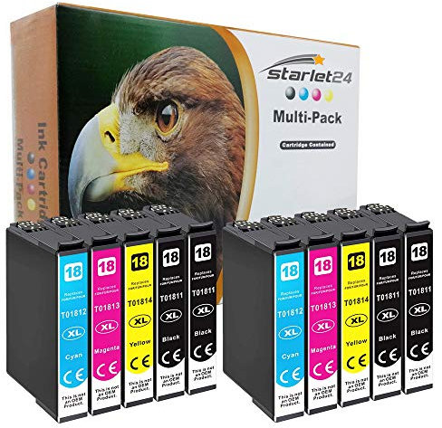 Starlet24 18XL 18 Multipack Kompatibler Ersatz für Epson 18XL 18 Druckerpatronen für Epson Epson XP-305 XP-215 XP-225 XP-412 XP-422 XP-325 XP-312 XP-315 XP-205 XP-415 XP-425 Drucker,10er Pack