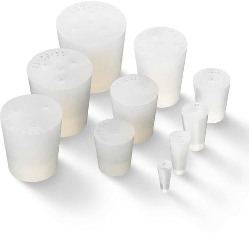 Tuuters Silikonstopfen 10 Stück (Mix (1x Jede Größe)) Stopfen konisch | Abflussstopfen, Rohrstopfen, Blindstopfen für Rohre, Reagenzglas, Flaschen, Verschließen, Rohrabdichtung aus Silikon