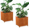Melko Lot de 2 jardinières en bois pour intérieur et extérieur, marron, 50 x 50 x 50 cm