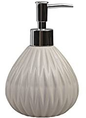 Chic Antique Zahnputzbecher, Seifenspender, Seofenschale Relief oder Diamant Porzellan Edles Design (Seifenspender Diamant Latte)