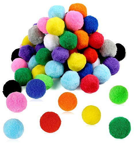 Pllieay 120 Stück 5 cm flauschige Pompons, verschiedene Pompons, Kunst und Handwerk für DIY, kreative Bastelarbeiten, Dekorationen, 13 Farben