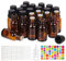 BENECREAT 24 Pack 15ml Bouteilles D'Huile Essentielle en Verre Brun avec Compte-Gouttes en Plastique, TréMies à Entonnoir et Autocollant pour L'Aromathérapie, Les Parfums et Les CosméTiques