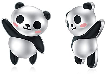 WINNICACA Panda Ohrringe Ohrstecker S925 Sterling Silber Panda Schmuck Geschenke für Mädchen Frauen