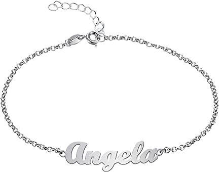 Mi Joya Personalizada - Pulseras Personalizadas con Nombre - Plata de Ley - Regalo para mujer, niña, pareja (Básico)