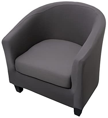 Highdi Sesselschoner Sesselüberwurf mit Elastisch Stretch Husse 2 Stück, Club Chair Schonbezug Sofabezug mit hoher Dehnung Sessel für Loungesessel Cocktailsessel (einfarbig dunkelgrau)