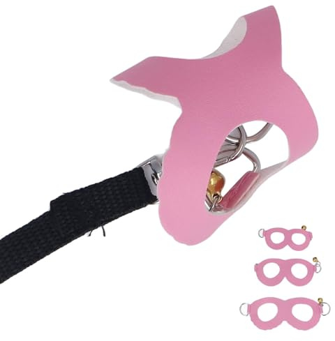 Verstellbares Geschirr Und Leine Set für Hamster, Meerschweinchen Frettchen Leguan Bartagamen Gestreiftes Design Rosa