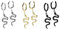beyoutifulthings 3er Set Damen Creolen Ohr-Hänger Schlangen-Anhänger Ohr-ringe Ohr-stecker Ohringe Silber Gold Schwarz