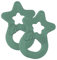 dentistar Beißring 2er-Set – Teether für Babys & Kleinkinder ab 3 Monate – Baby Beißring mit Griff aus weichem Material zur Zahnungshilfe & Massage – Made in Germany – Grün
