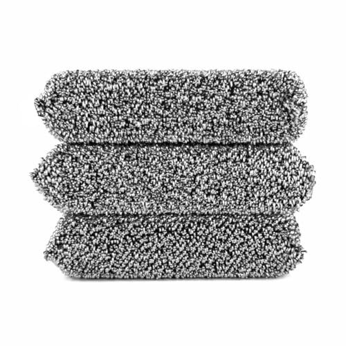 D.RECT 3 Pezzi di Spugne in Acciaio per la Pulizia delle Pentole in Teflon - Ideali per Padelle Rivestite, Pentole, Colore Oro