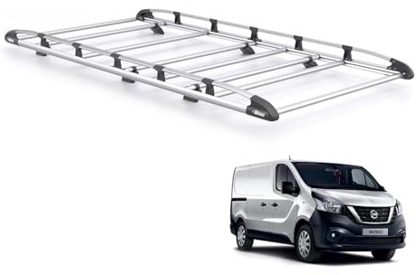 Rhino Roof Rack for Nissan NV300 2016-2021 Van (Only for Short Wheelbase with Standard Roof and Barn Doors) Heavy Duty KammRack with Integrated Ladder Roller (K629)