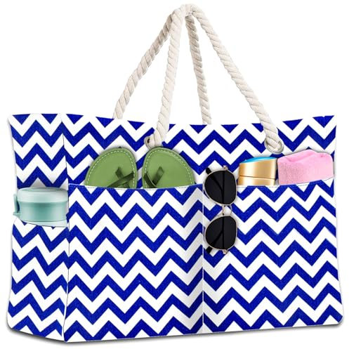BGIUSQF Bolsa Playa, Bolso Playa Grande XXL Familiar, Tote Bag Elegante, Versátiles Bolso Playa Mujer, Bolso Verano Mujer Bolsos Playa para Playa y Bañarse y Natación, Ola Azul