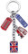 AOKWAWALIY UK London Flag Metal Keychain British Key Rings with British UK Flag, Phone Booth, Double-Decker Bus Car Keyring Bag Charms