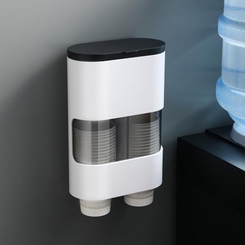 MEIJMJIA -MH - Supporto per Bicchieri di Carta,Distributore di bicchieri monouso,Dispenser Bicchieri(nero)