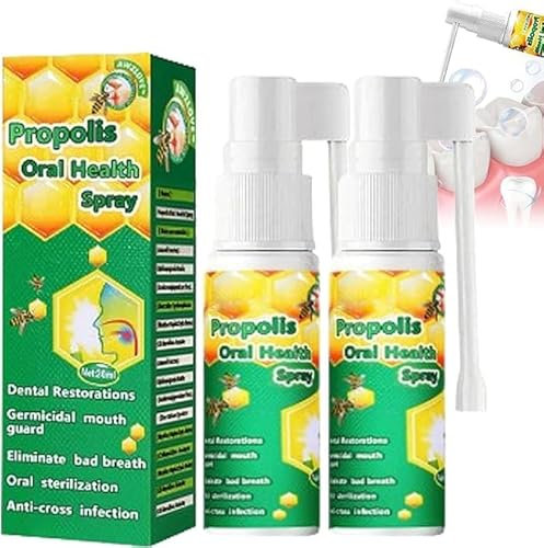 Propolis Mundgesundheitsspray, Propolis Mundspray, Tiefenreinigung, saubere Zahnflecken, Zahnflecken und Zahnstein (2 Stück)