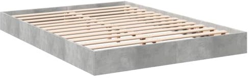 vidaXL Bettgestell, Bett Doppelbett für Schlafzimmer, Bettrahmen mit Lattenrost, Schlafzimmerbett Modernes Design, Betongrau 120x190cm Holzwerkstoff