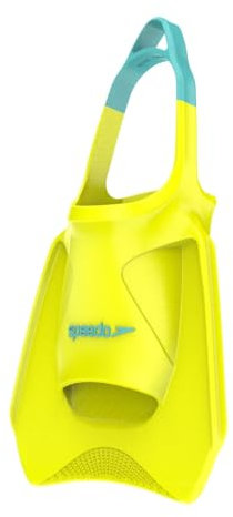 Speedo Unisex Erwachsene Biofuse Fitness Flosse | Schwimmtraining | Schwimmflosse | Flossen Trainingshilfen, Hyper Yellow/Cobalt/Emerald, XL
