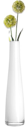 Jarrón de cristal soplado hecho a mano, jarrón de un solo tallo, jarrón de flores pequeño, jarrón decorativo de cristal para centro de mesa de boda (blanco)