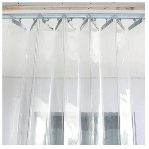 Qulamrdk Rideau à Lanières en PVC Industriel - Lamelles Verticales Pliables et Coulissantes pour Le Garage de Débarras (2.3x2.4m)