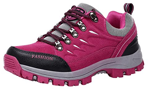 Shoes for Night Out Womens Canvas Pumps Womens Outdoor Sports Climbing Hiking Shoes Breathable Sneakers for Women Pumps for Women Black Trainers Black Trainers (Hot Pink, 6)