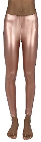 JOPHY & CO. Pantacollant Leggings Donna Bielastico Ecopelle con Cuciture Termosaldate (cod. 9806) (Rosa Lucido, S)