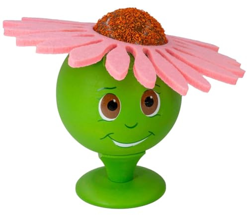 Seiffener Volkskunst Incense Smoker Figurine Incense Flower Scented Flower Wood Art from the Ore Mountains Height 10 cm Red Sun Hat Sonnja