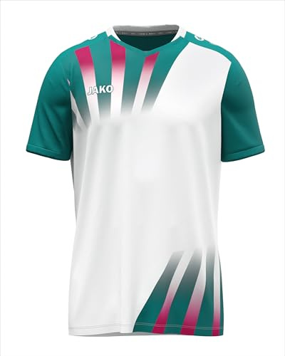 JAKO Unisex Kinder Trikot Vintage, Kurzarm, weiß/türkis, 128