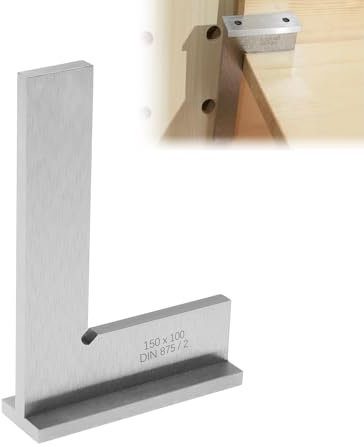 Schlosserwinkel, Präzise 90° Anschlagwinkel 150 x 100 mm, Schlosserwinkel mit Anschlag, DIN 875/2 Präzisionswinkel für Holzbearbeitung Modellbau
