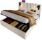 FocusOnHome Polsterbett 180x200,Doppelbett Stauraum Bettkasten,Leselicht mit USB Ladefunktion Kopfteil,Rückenlehne mit Nietendesign,Bett mit Lattenrost und Bettkasten, Baumwolle, Beige(Ohne Matratze)