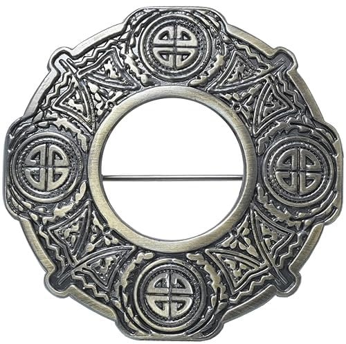 Kilt Fly Plaid Brosche - Handgefertigte Klassische Zinn Keltische Knoten Design Antik Traditionelle Schottische Kiltnadel und keltische Umhang Schärpe für Männer Perfektes Kilt-Zubehör, 7.6