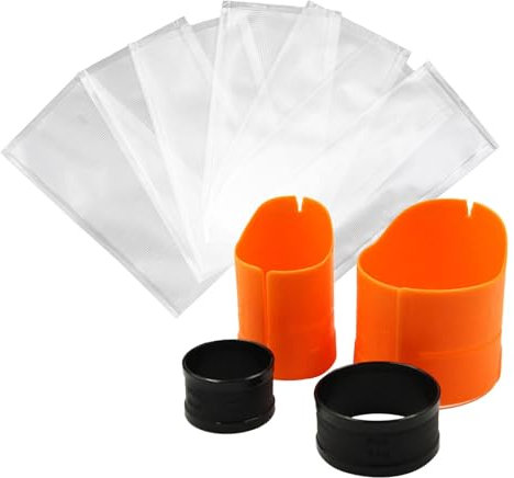 Rrlihjgu 1 Set PVA Lader Bag System, PVA -Beutel Angelset mit 100 Teilen auf Wasserlösliche PVA -Taschen Lader für Fischereiköderfischereizubehör für Karpfenfischerei Köder