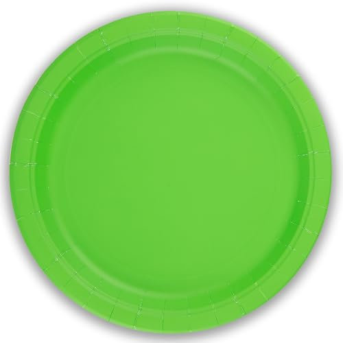 Oaktree UK LTD Pack of 8pcs x 9(23cm) Plastic Free Lime Green Paper Plates