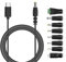 Leloco USB-C auf DC Stecker Kabel, 8 in 1 USB-C auf Universal Ladekab Netzkabel Stromkabel Adapterkabel mit 8 Stecker für Router, Rasierapparat, TV Box, Philips Hue Hub (1m, schwarz)