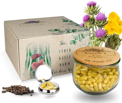 Leber-Kur 180 Kapseln – 8-fach Pflanzenkomplex mit Mariendistel 80% Silymarin, Artischocke, Löwenzahn, Curcuma, Ingwer & Vitamin D – vegan & laborgeprüft – 90 Tage Vorrat