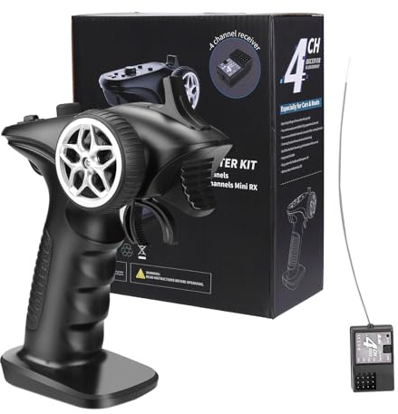 Controllo telecomando universale RC Car - Set di trasmettitori e ricevitori impermeabili a 2,4 GHz | Controller portatile ad alta sensibilità adatto per auto, barche e veicoli di serbatoio RC - Facile
