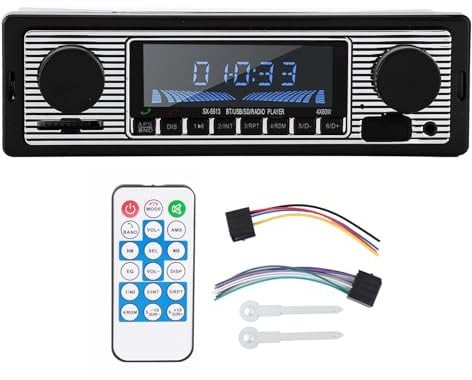 MotorMinds Elektronische Auto -Radio -Stereo, Auto Blue Tooth Radio Classic Auto Stereo MP3 Music Player mit USBSD Aux FM Indash Head Unit (12V)