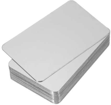 PATIKIL Metall-Visitenkarten Blanko zur Lasergravur 0,8mm, Silber, 12Stk | Hochwertige matte leere Visitenkarten mit schwerer Haptik für VIP-Mitgliedskarten, Markendarstellung, DIY und Geschenkkarten