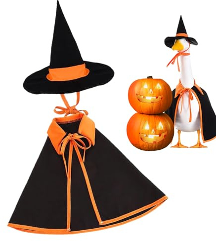 Ranley Hexenkostüm für -Gans, Kleidung mit Hut für -Gans, Herbstdekoration, für den Außenbereich, Hof und Garten, Erntedankfest und Partys